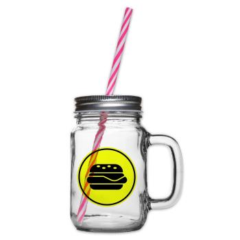 Silhouette de l’icône du hamburger - Bocal à boisson - transparent - Droite