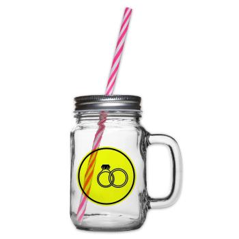 Eheringe symbol - Henkelglas mit Schraubdeckel - Klar - Rechts