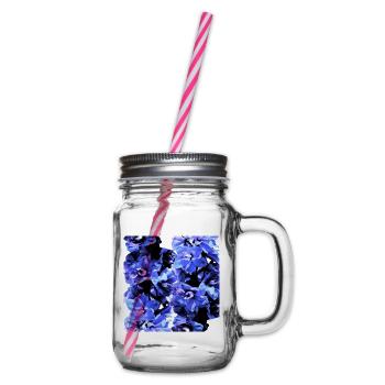 Hyacinth blue - Glass jar with handle and screw cap - clear - Right