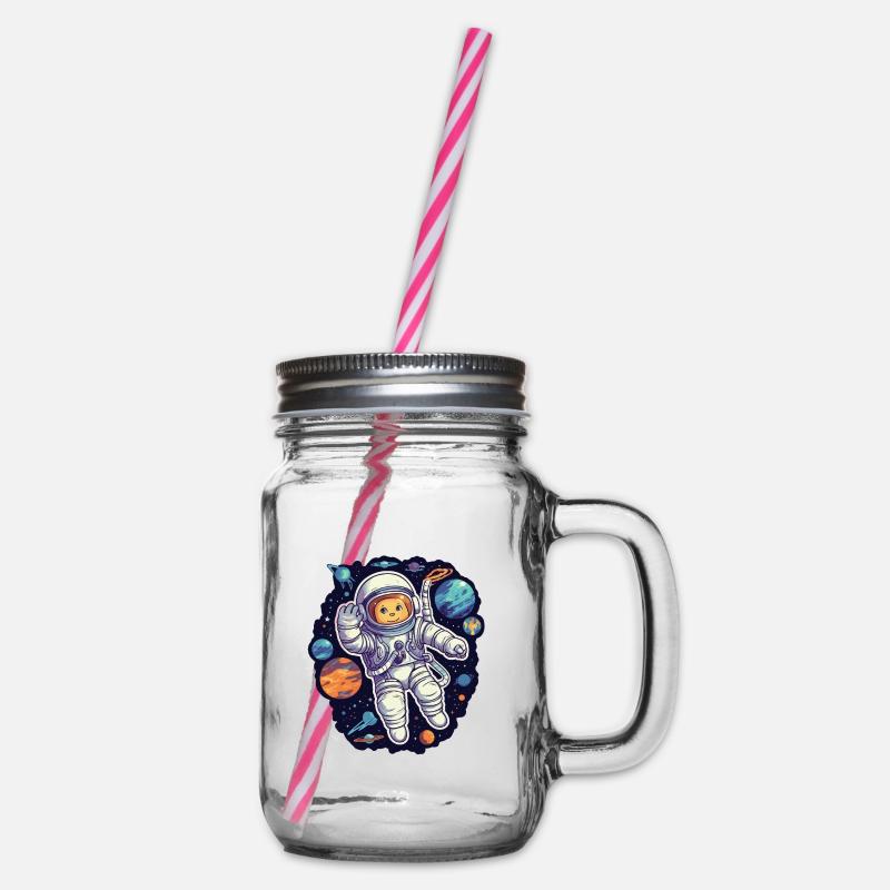 Katze Space Astronaut - Henkelglas mit Schraubdeckel - Klar