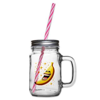 RIRE BANANE HEUREUX FRUIT HEUREUX SOURIRE BLAGUE - Bocal à boisson - transparent - Droite