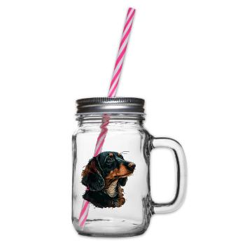 Dackel - Henkelglas mit Schraubdeckel - Klar - Rechts