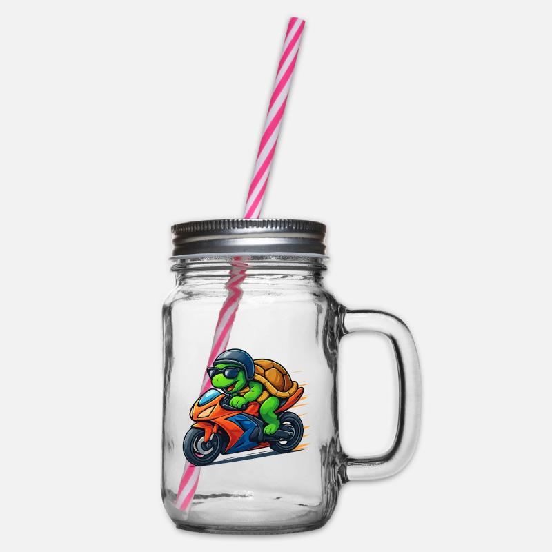 turtle biker - Bocal à boisson - transparent