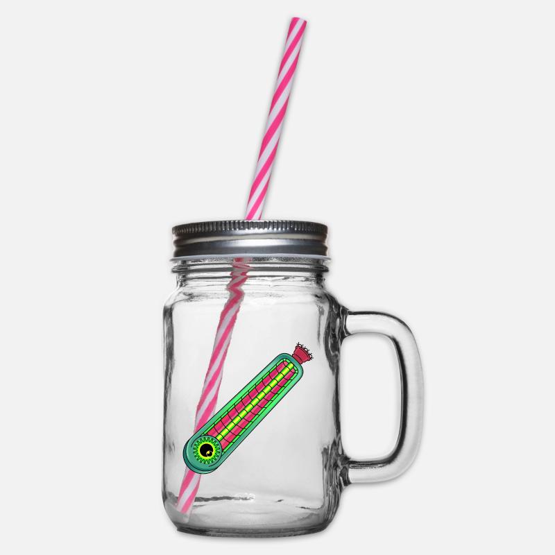 FEVER - Glass jar with handle and screw cap - clear