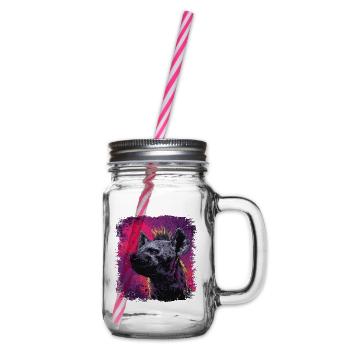 Punkrock Hyäne - Henkelglas mit Schraubdeckel - Klar - Rechts