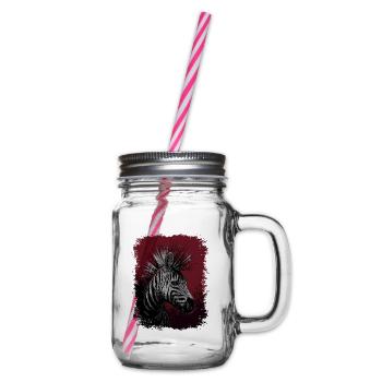 Zebra Punk - Glass jar with handle and screw cap - clear - Right