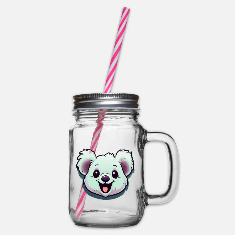 Lachender Koala - Henkelglas mit Schraubdeckel - Klar