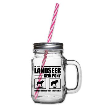 LANDSEER kein Pony Wilsigns Hundespruch Hund - Henkelglas mit Schraubdeckel - Klar - Rechts
