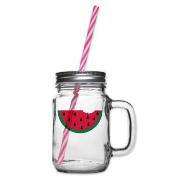 Melone Wassermelone watermelon Obst - Henkelglas mit Schraubdeckel - Klar - Rechts