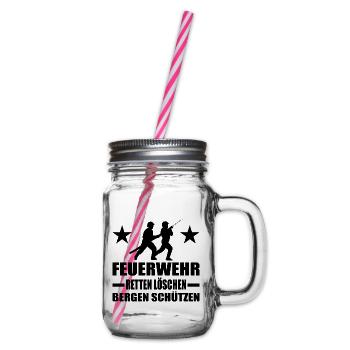 Feuerwehr - Henkelglas mit Schraubdeckel - Klar - Rechts