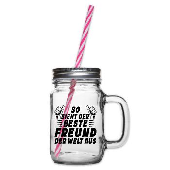 So Sieht Der Beste Freund Der Welt Aus - Henkelglas mit Schraubdeckel - Klar - Rechts