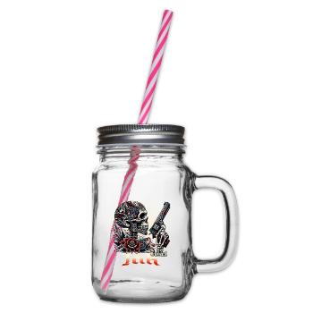 "Eternal Rebel: Die Kunst der Unsterblichkeit" - Henkelglas mit Schraubdeckel - Klar - Rechts