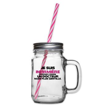 je suis infirmière comme un docteur - Bocal à boisson - transparent - Droite