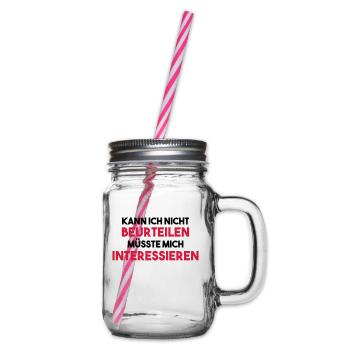 KANN ICH NICHT BEURTEILEN Geschenk - Henkelglas mit Schraubdeckel - Klar - Rechts