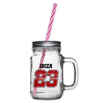 Ibiza 23 - Glass jar with handle and screw cap - clear - Right