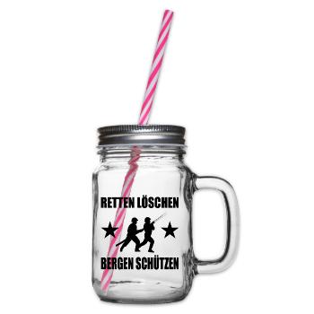 Feuerwehr - Henkelglas mit Schraubdeckel - Klar - Rechts