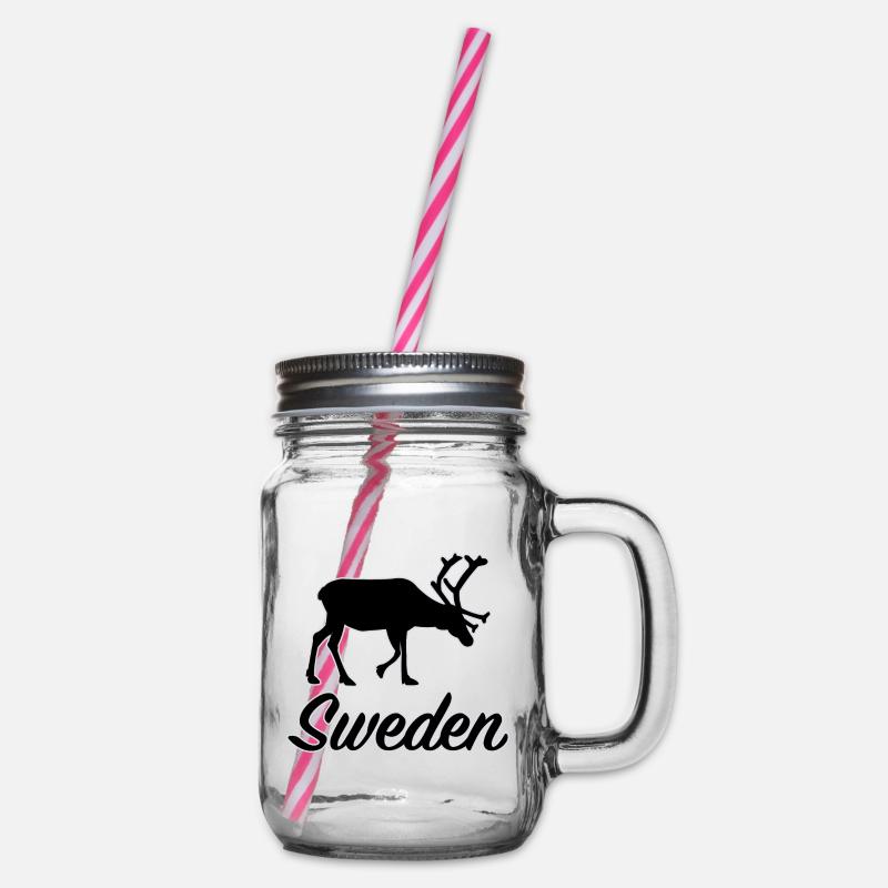 Suède Silhouette de renne Suède Souvenir - Bocal à boisson - transparent