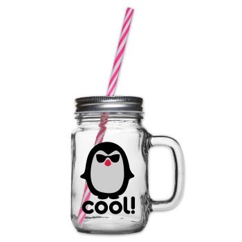 Cool pinguïn - Henkelglas mit Schraubdeckel - Klar - Rechts