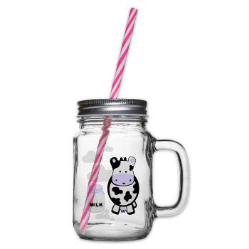 kuh milk - Henkelglas mit Schraubdeckel - Klar - Rechts