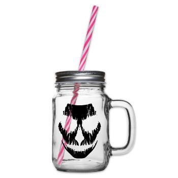 Evil Mask - Henkelglas mit Schraubdeckel - Klar - Rechts
