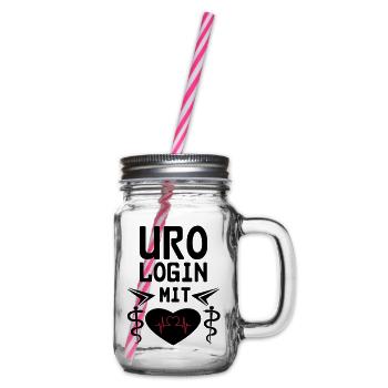 Urologin mit Herz Geschenk - Henkelglas mit Schraubdeckel - Klar - Rechts