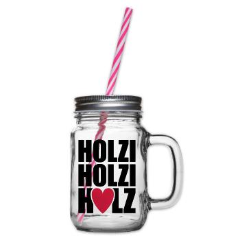 Holzi Holzi Holz - Henkelglas mit Schraubdeckel - Klar - Rechts