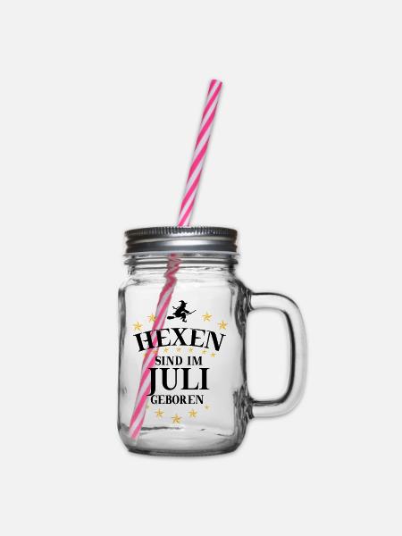 Hexen Juli - Henkelglas mit Schraubdeckel - Klar
