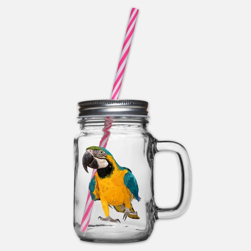 Ara ararauna - Henkelglas mit Schraubdeckel - Klar