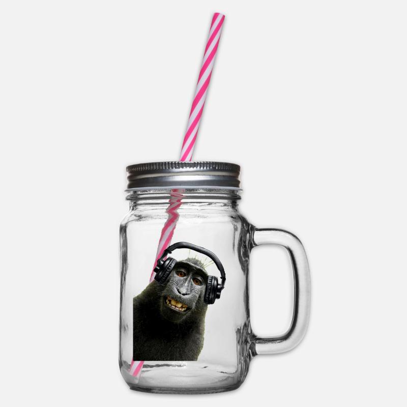 Hemd Monkey Music von Custom - Henkelglas mit Schraubdeckel - Klar