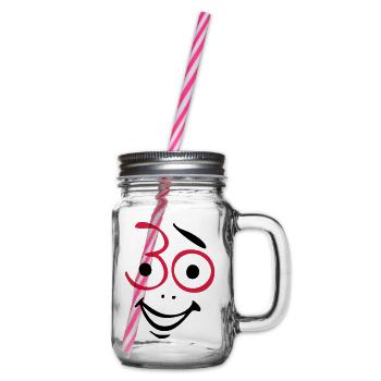 Juhu 30 years! - Glass jar with handle and screw cap - clear - Right