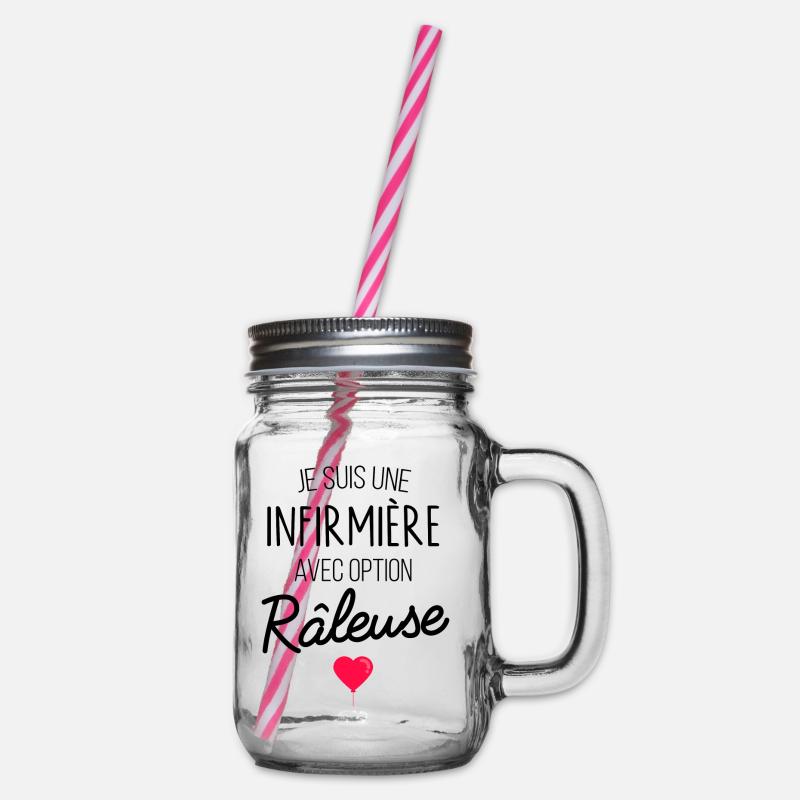 je suis une infirmiere avec option raleuse - Bocal à boisson - transparent