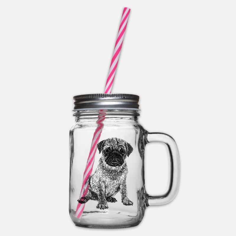 Mops - Henkelglas mit Schraubdeckel - Klar