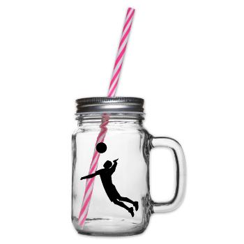 volleyball - Henkelglas mit Schraubdeckel - Klar - Rechts