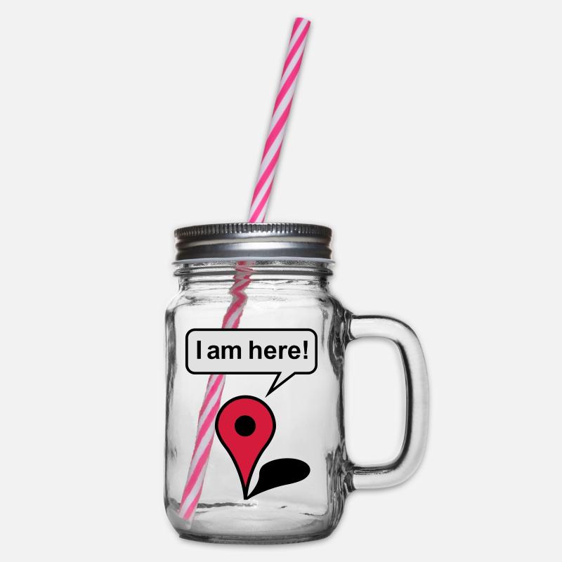 I am here! Google Maps - Henkelglas mit Schraubdeckel - Klar
