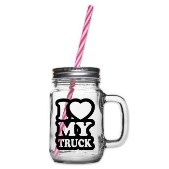 I love my truck - J'aime mon camion - Bocal à boisson - transparent - Droite