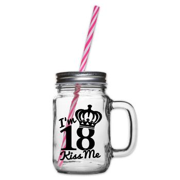 im_18_kiss_me_f1 - Glass jar with handle and screw cap - clear - Right