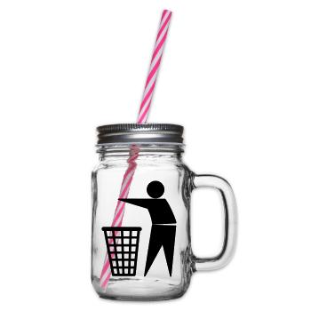 trash - Henkelglas mit Schraubdeckel - Klar - Rechts