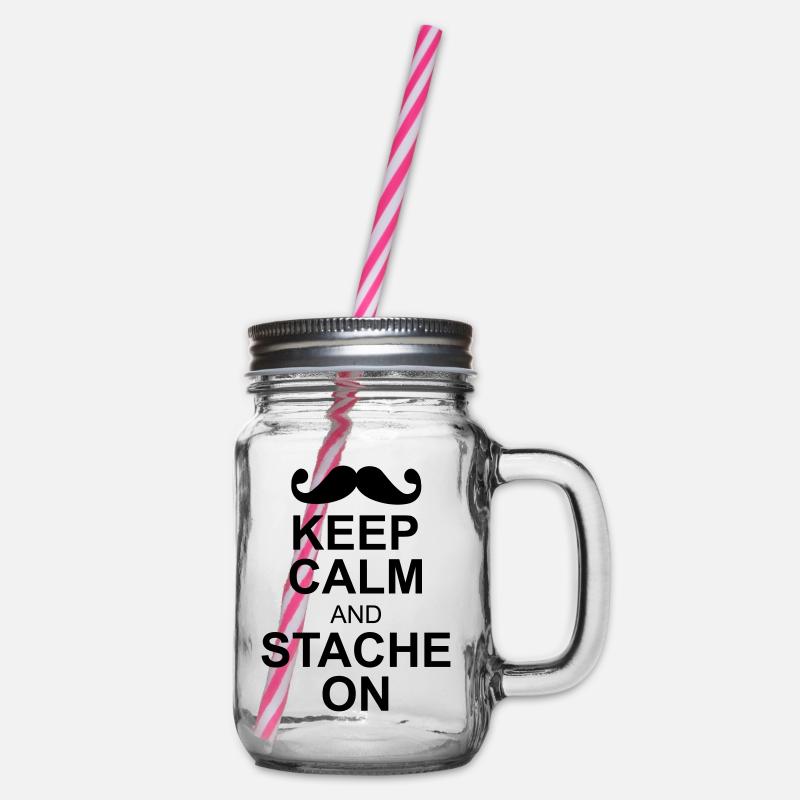 moustache - Bocal à boisson - transparent