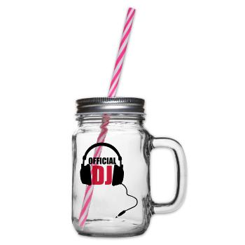 OfficialDJ - Glass jar with handle and screw cap - clear - Right