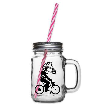 zebre tete velo profil homme 0 - Bocal à boisson - transparent - Droite