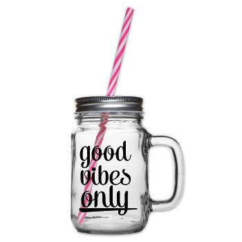 Good Vibes Only - Henkelglas mit Schraubdeckel - Klar - Rechts