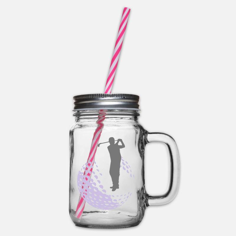 Golf - Golfer - Henkelglas mit Schraubdeckel - Klar