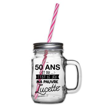 50 ans c'est le jeu ma pauvre Lucette - Bocal à boisson - transparent - Droite