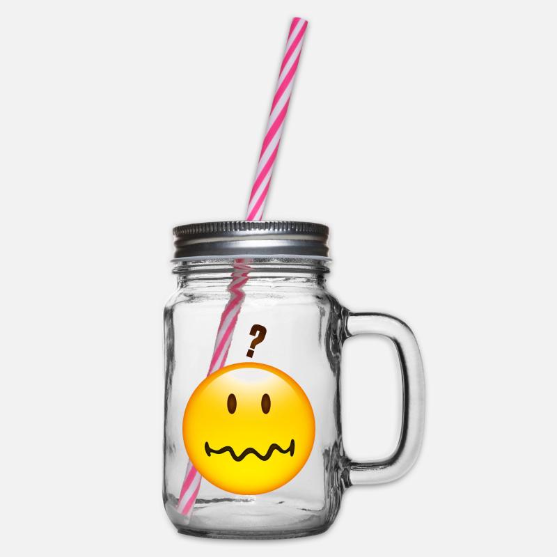 Smiley Question mark - Bocal à boisson - transparent