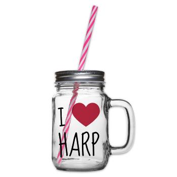 Harp - Harpe - Harfe - Music - Musique - Glass jar with handle and screw cap - clear - Right