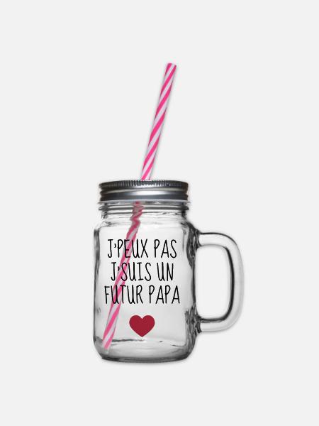 Papa / Fête des pères / Pere / Famille / humour - Bocal à boisson - transparent