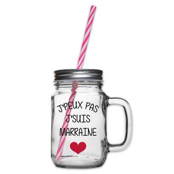 Marraine Parrain Bébé Naissance Tante Amour - Bocal à boisson - transparent - Droite
