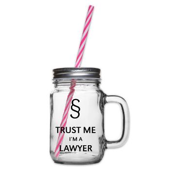 Trust Me I'm A Lawyer - Glass jar with handle and screw cap - clear - Right