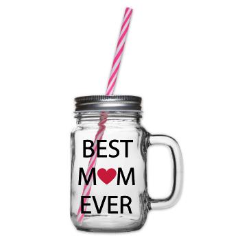 BEST MOM EVER - Henkelglas mit Schraubdeckel - Klar - Rechts
