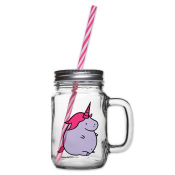 fat_unicorn_02 - Henkelglas mit Schraubdeckel - Klar - Rechts